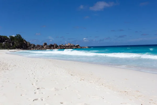 Paraíso Tropical Vista Playa Seychelles —  Fotos de Stock