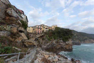 Tellaro, İtalya - 23 Aralık 2018: Kışın Tellaro manzarası