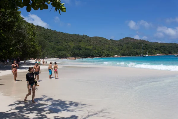 Digue Сейшельские Острова Апреля 2019 Года Вид Песчаных Пляжей Сейшельских — стоковое фото