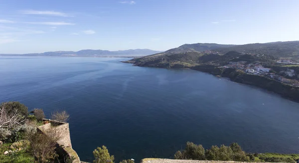 Castelsardo Sardunya Dan Deniz Manzarası — Stok fotoğraf