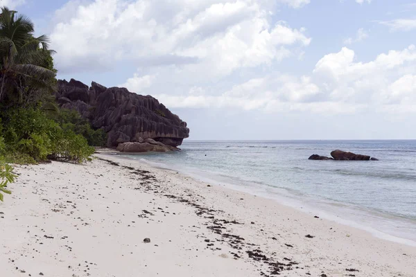 Wspaniała Tropikalna Plaża Wyspach Seszeli — Zdjęcie stockowe