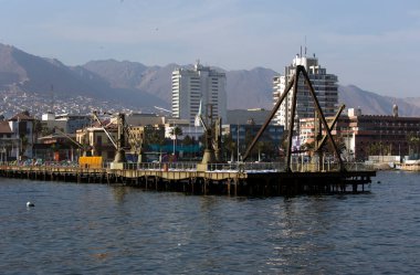 Antofagasta, Şili - 13 Ağustos 2019: Antofagasta Limanı manzarası