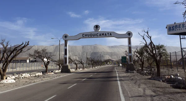 Calama Chile Agosto 2019 Entrada Mina Cobre Chuquicamata — Fotografia de Stock