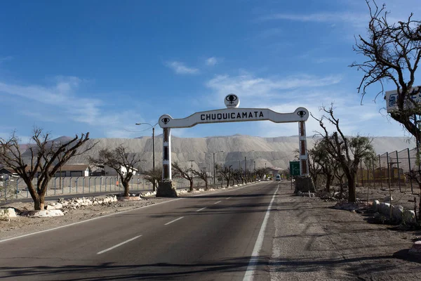 Calama Chile Agosto 2019 Entrada Mina Cobre Chuquicamata — Fotografia de Stock