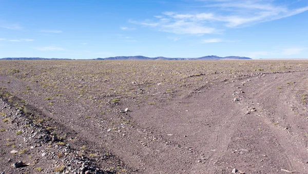 Άποψη Της Ερήμου Γης Που Πηγαίνει Από Calama Στο San — Φωτογραφία Αρχείου