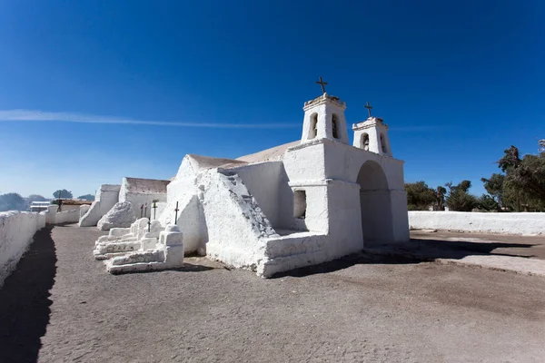 Chiu Chiu Chili Août 2019 Vue Église Blanche Chiu Chiu — Photo