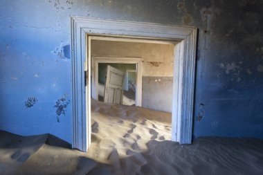 Pomona, Namibya - 16 Ağustos 2018: Pomona, hayalet elmas kasabası