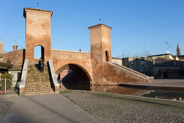 Comacchio Włochy Grudnia 2019 Widok Trepponti — Zdjęcie stockowe
