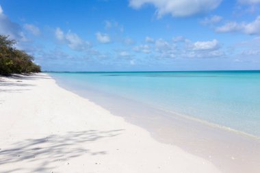 Yeni Kaledonya 'daki Ouvea kumsal manzarası 