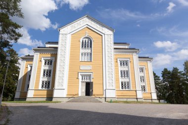 Kerimaki, Finlandiya - 11 Ağustos 2021: Finlandiya 'daki Kerimaki Kilisesi 