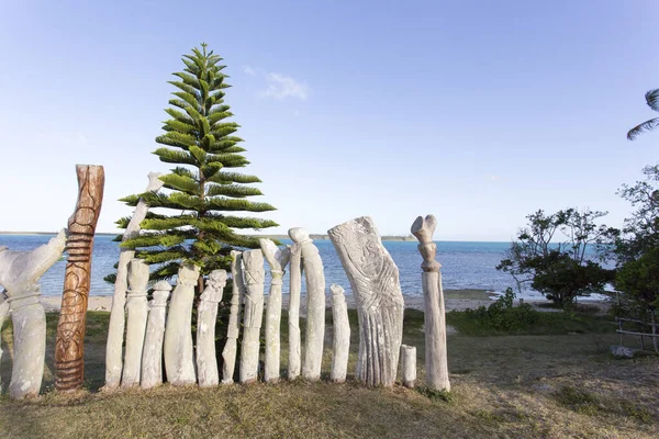 Νήσος Pines Νέα Καληδονία Οκτωβρίου 2019 Χαραγμένο Τοτέμ Για Τον — Φωτογραφία Αρχείου