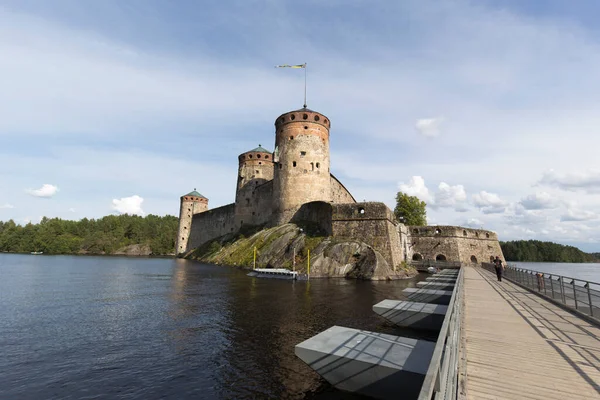 Olavinlinna Finlândia Agosto 2021 Vista Castelo Lago Olavinlinna — Fotografia de Stock