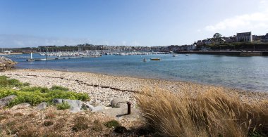 Camaret Sur Mer, Fransa - 19 Ağustos 2016: Camaret sur Mer 'deki tekne manzarası 