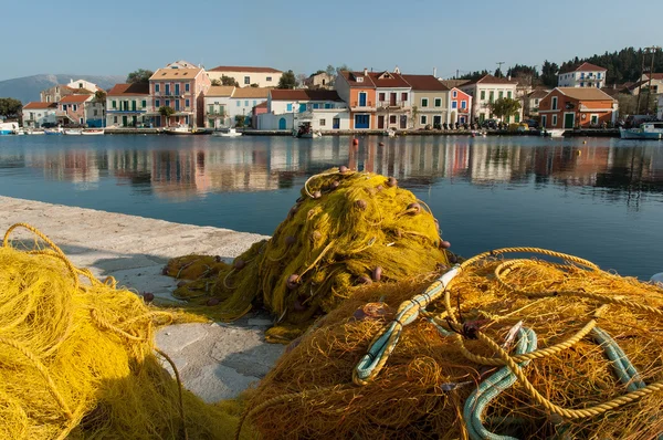 Redes de pesca na ilha grega — Fotografia de Stock