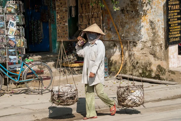 Woman with baskets in Vietnam — Stock Photo, Image