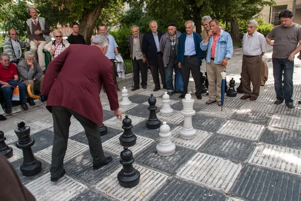 Um jogo de xadrez em Sarajevo, Bósnia e Herzegovina — Fotografia de Stock