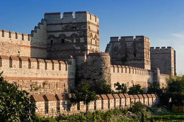 Város falai Isztambul, Törökország Stock Kép