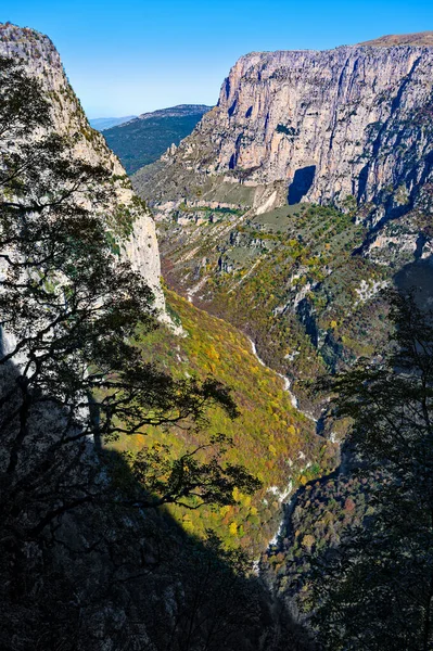 The Vikos Gorge, listed as the deepest gorge in the world by the Guinness Book of Records, in Epirus, Greece