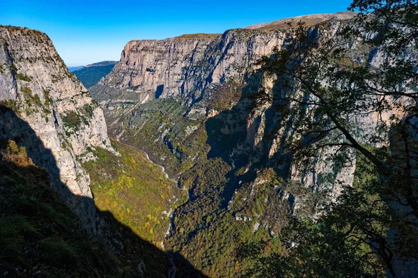 The Vikos Gorge, listed as the deepest gorge in the world by the Guinness Book of Records, in Epirus, Greece