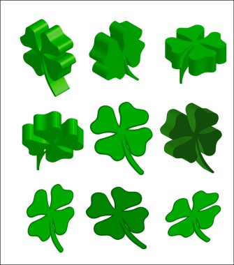 3D st.patrick yonca yaprağı