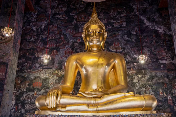 Bangkok Tailandia Julio 2020 Gran Estatua Oro Buddha Chuch Lateral — Foto de Stock