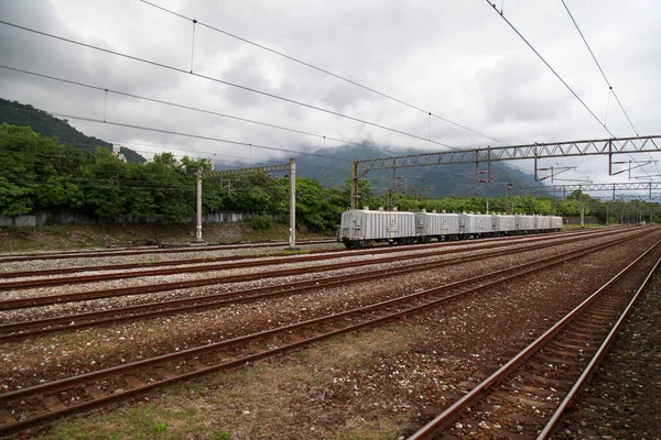 Chiyi Tayvan Ekim 2018 Tayvan Daki Tren Istasyonuna Kargo Treni — Stok fotoğraf
