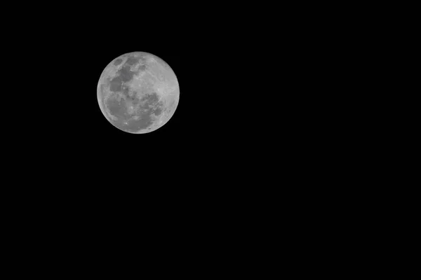 Pleine Lune Sur Ciel Noir — Photo