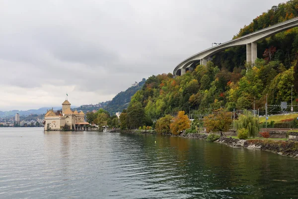 Montreux Suiza Octubre 2019 Castillo Hito Lago Ginebra Montreux Suiza — Foto de Stock