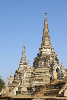 Tayland ayutthaya tarihi park alanında Antik eski tapınak