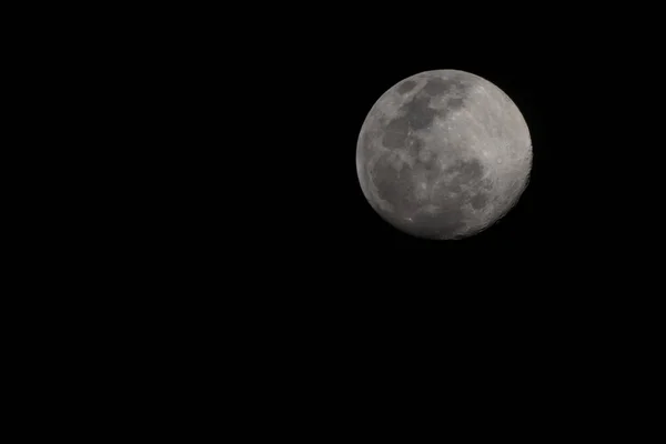 Fermez Pleine Lune Sur Ciel Noir Avant Tempête Pluie — Photo