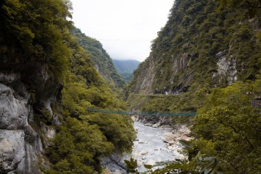 Hualien, Tayvan 'daki Taroko Ulusal Parkı' ndaki doğa manzarası.