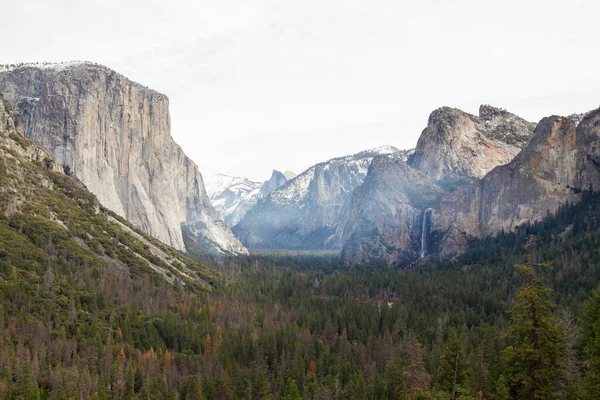 View Nature Landscape Yosemite National Park Winter Usa — стоковое фото