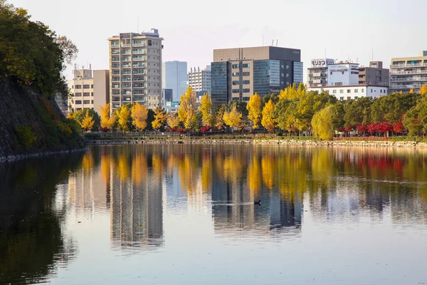 Osaka Japón Noviembre 2017 Vista Del Río Cerca Del Castillo —  Fotos de Stock