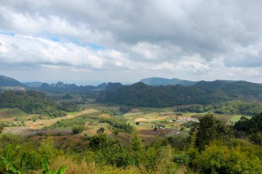 Dağın manzarası ve Tayland 'daki doğa parkı.