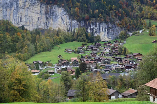 Widok Park Krajobrazowy Krajobrazowy Jesienią Szwajcarii — Zdjęcie stockowe