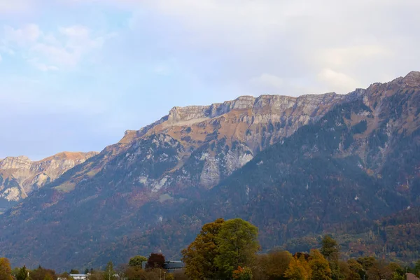 Vista Montaña Del Paisaje Otoño Naturaleza Medio Ambiente Interlaken Suiza — Foto de Stock