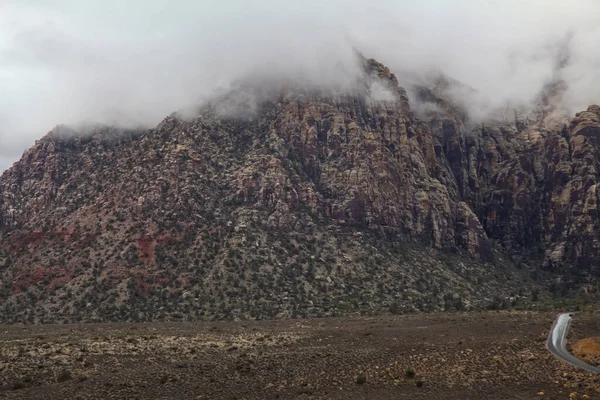 Vue Parc National Canyon Red Rock Foggy Day Nevada États — Photo