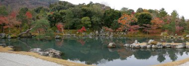 The landscape garden autumn in kyoto at japan.