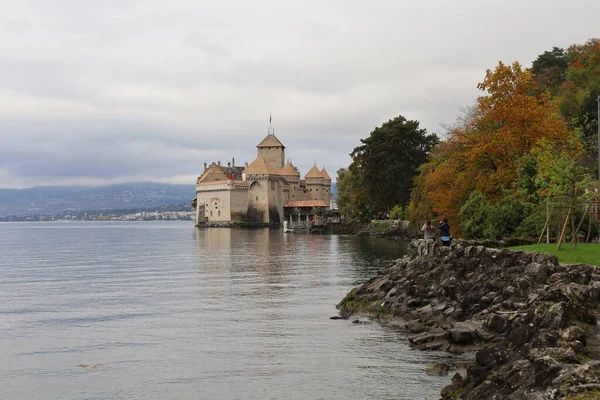 Montreux Suiza Octubre 2019 Castillo Chillon Hito Lago Ginebra Montreux — Foto de Stock