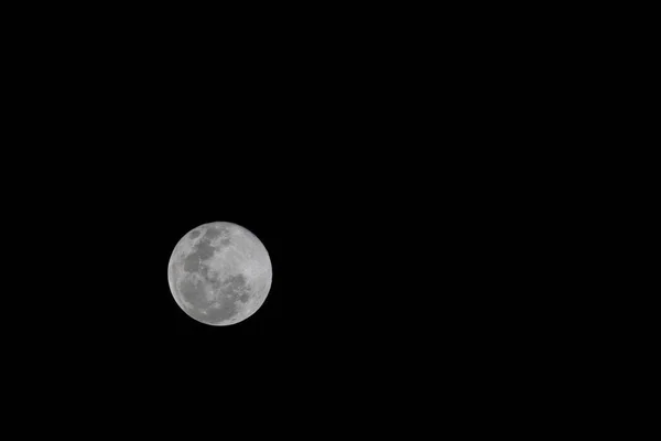 Primer Plano Luna Llena Cielo Negro — Foto de Stock