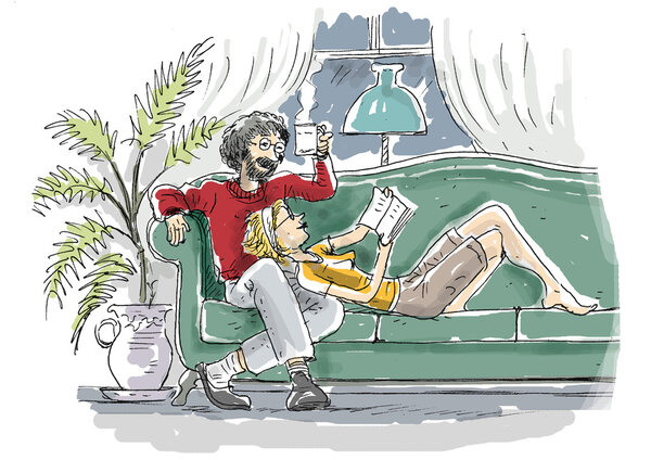 Любовники на диване
