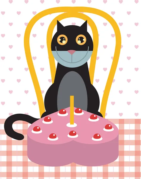 Festeggiamenti di compleanno di gatto — Foto Stock