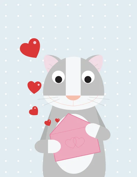 Cat abre uma carta de amor — Fotografia de Stock