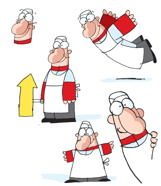 Cartoon chef drawings — Stock Photo, Image