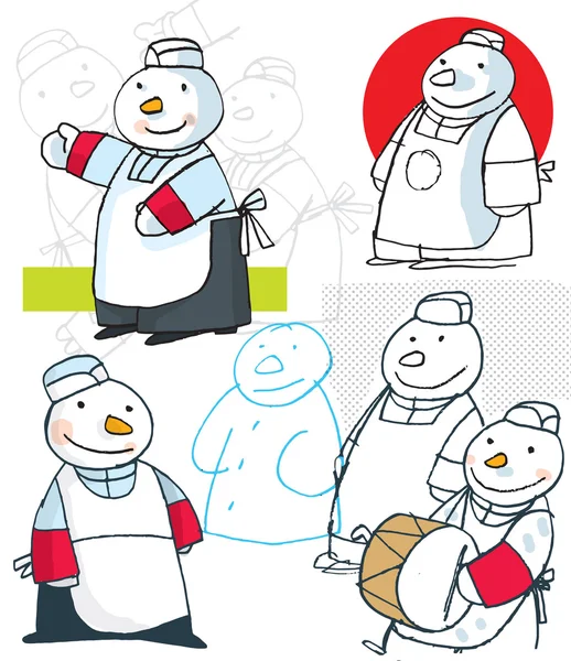 Snowman Chef — Stock Photo, Image