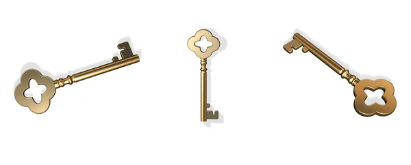 3D gold keys — Stock Photo, Image