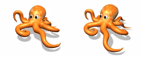 Twee 3D-octopussen — Stockfoto