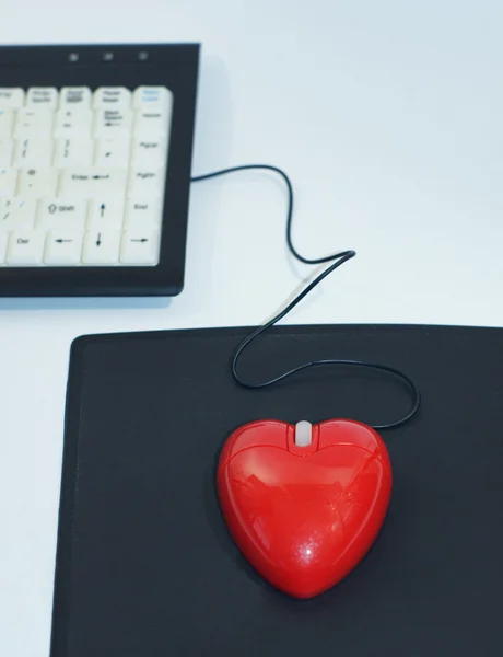 Мышь в форме сердца — стоковое фото