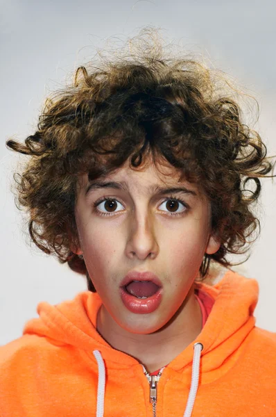 A boy with a surprised face — Stock Photo, Image