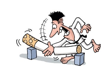 Quitting smoking with karate clipart